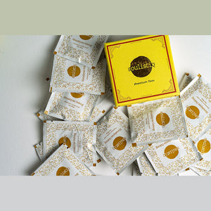 Himalayan Oolong loose leaf tea bags, each sealed in its own envelope