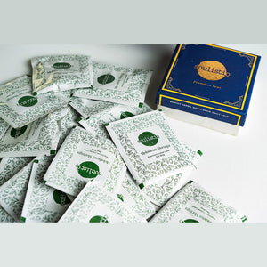 Melodious Moringa loose leaf tea bags, each sealed in its own envelope