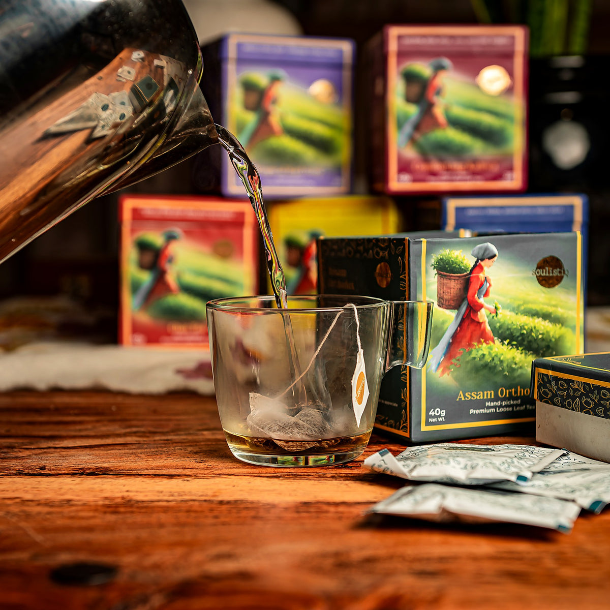 Pouring SoulistiQ loose leaf tea
