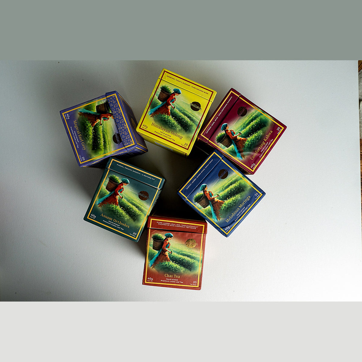 Six SoulistiQ loose leaf tea blends in one box