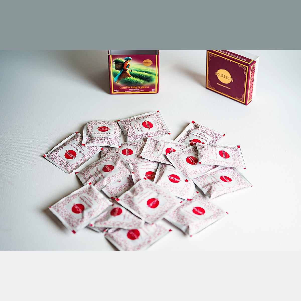 Chai loose leaf tea bags, each sealed in its own envelope